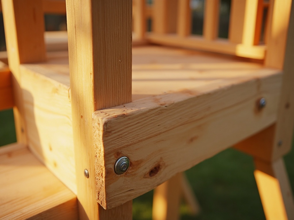 Hochwertiger Holzspielturm aus KDI-Kiefernholz im Garten